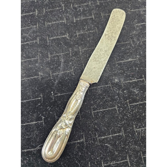 Unbranded Other - Butter Spreader Sterling Silver Handle Floral Art Nouveau Antique Silver